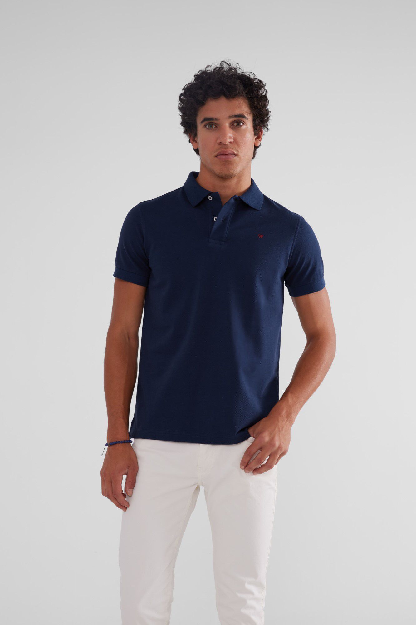 Silbon Navy blue trend polo shirt Navy