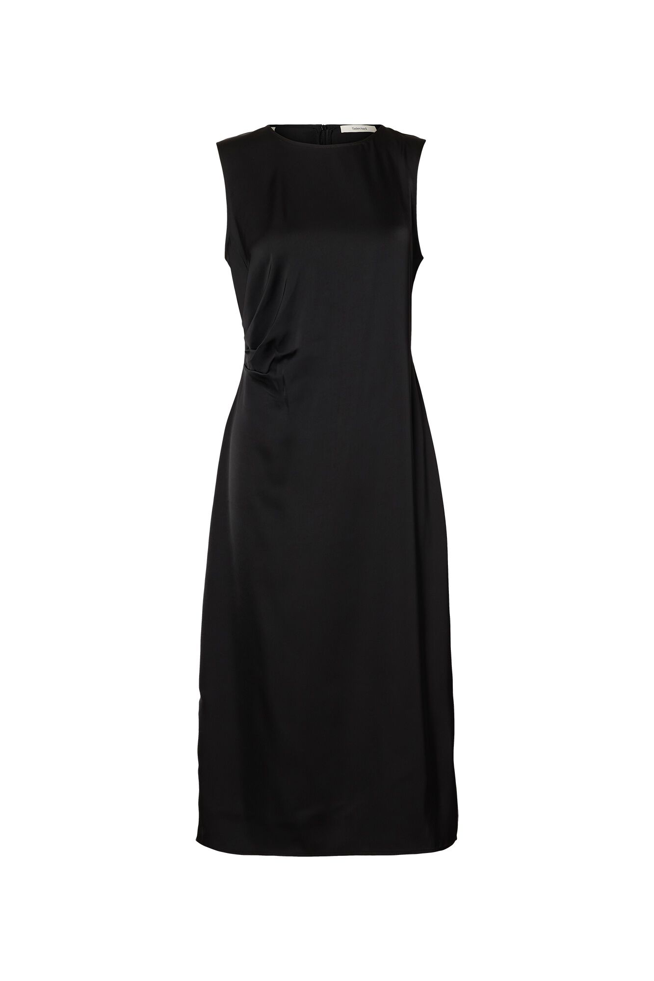 Selected Vestido midi sem mangas Preto