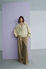 Cortefiel Faux leather bomber jacket Yellow