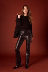 Slowlove Calças de símile pele. Preto