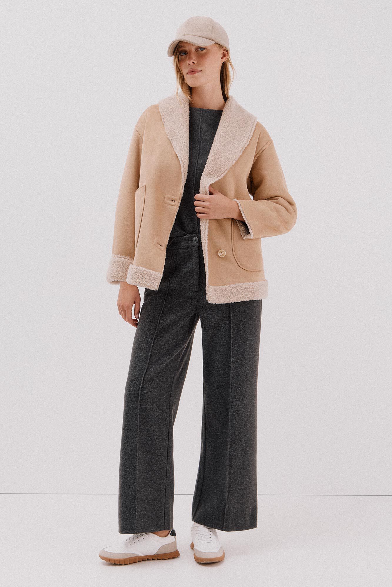 Cortefiel Top escote chimenea Gris oscuro