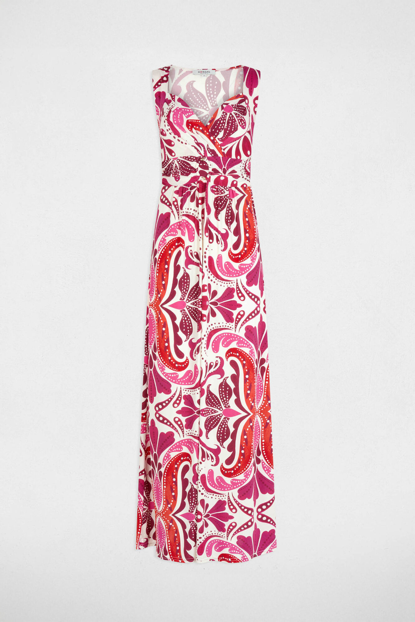 Morgan Vestido comprido gola cora&ccedil;&atilde;o Multicolorido
