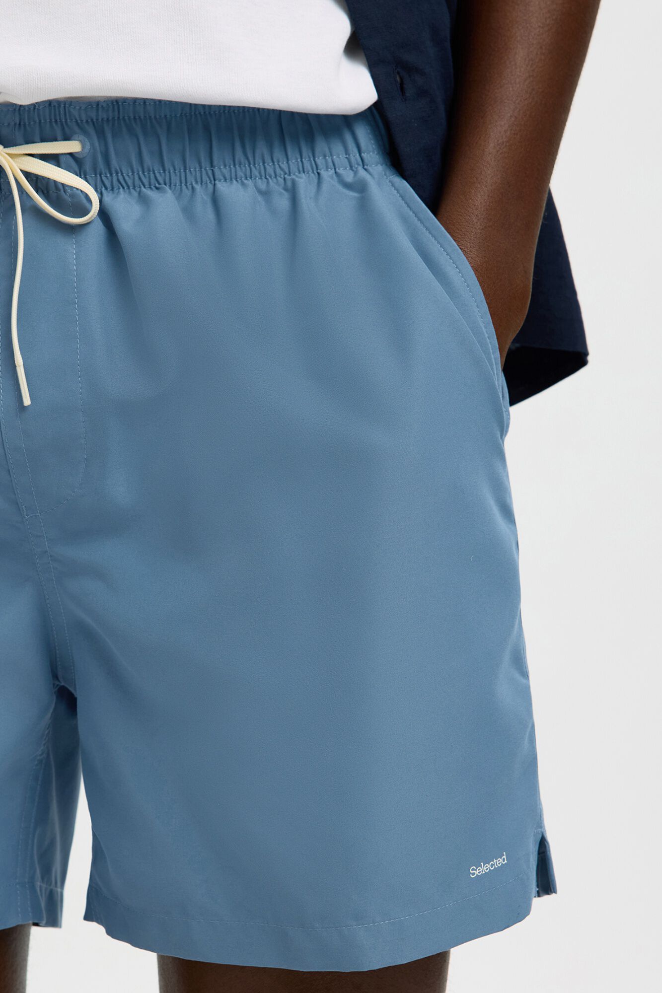 Selected Fato de banho liso Azul