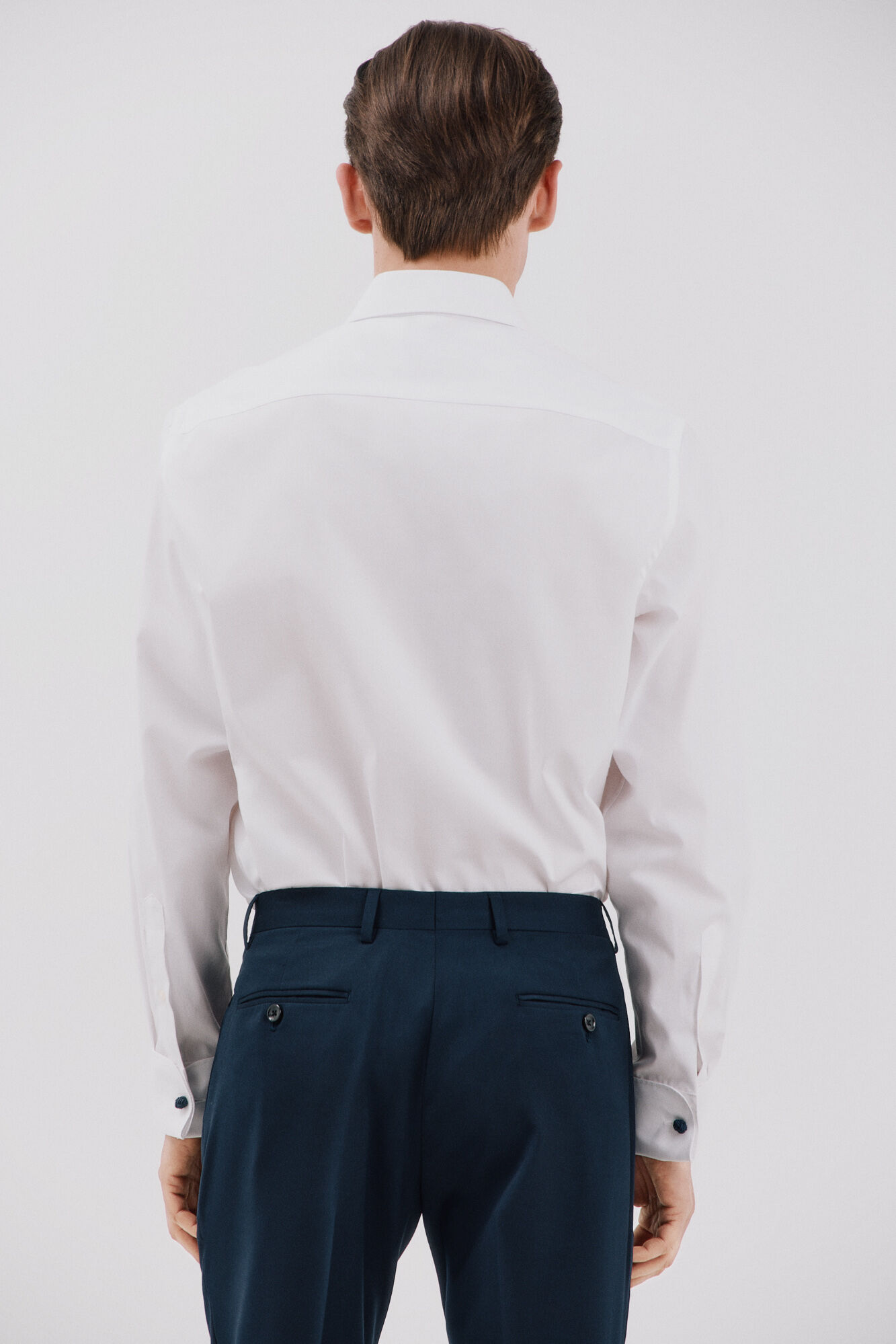 Cortefiel Camisa de fato lisa f&aacute;cil de engomar Branco