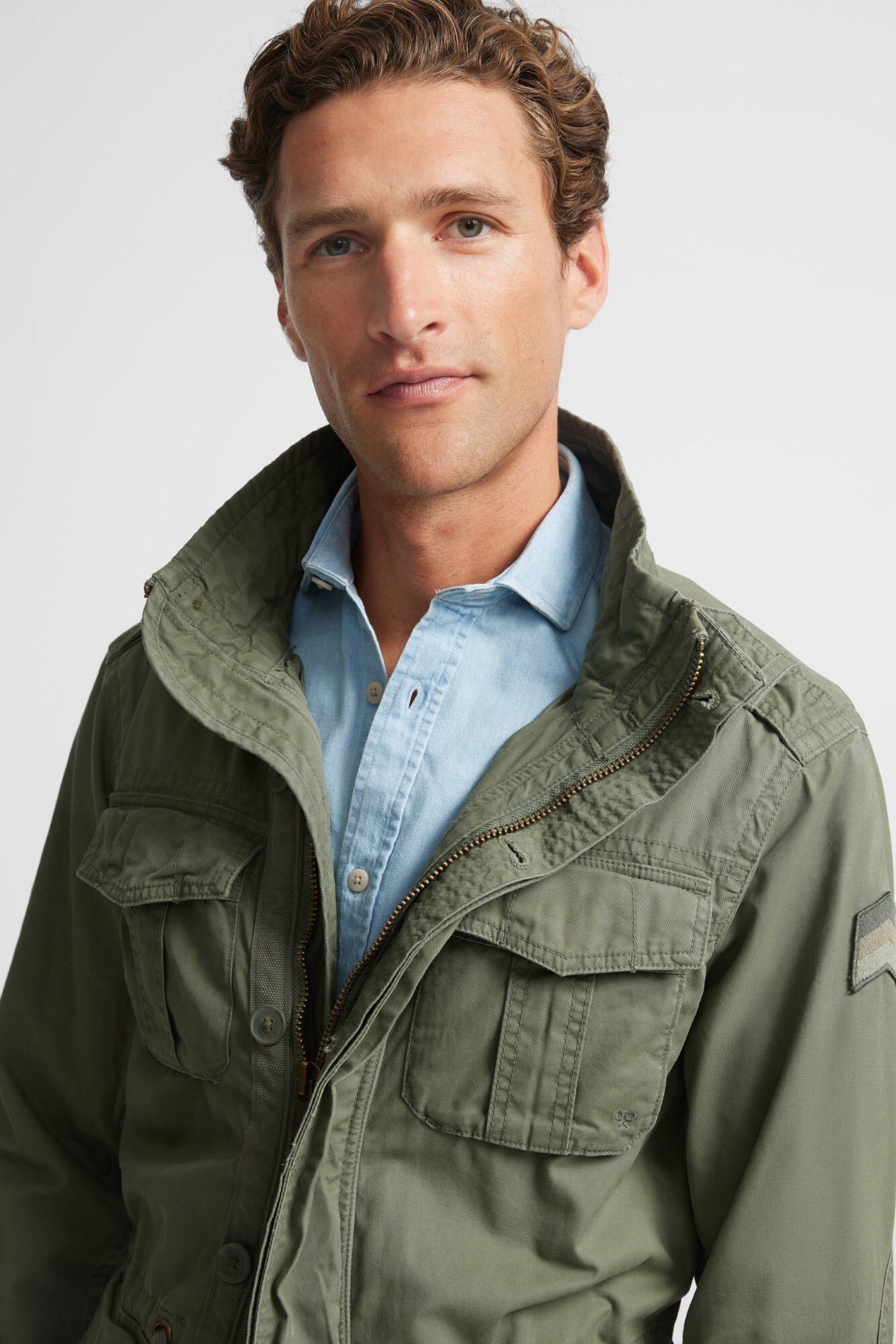 Silbon Chaqueta militar garment dye Verde