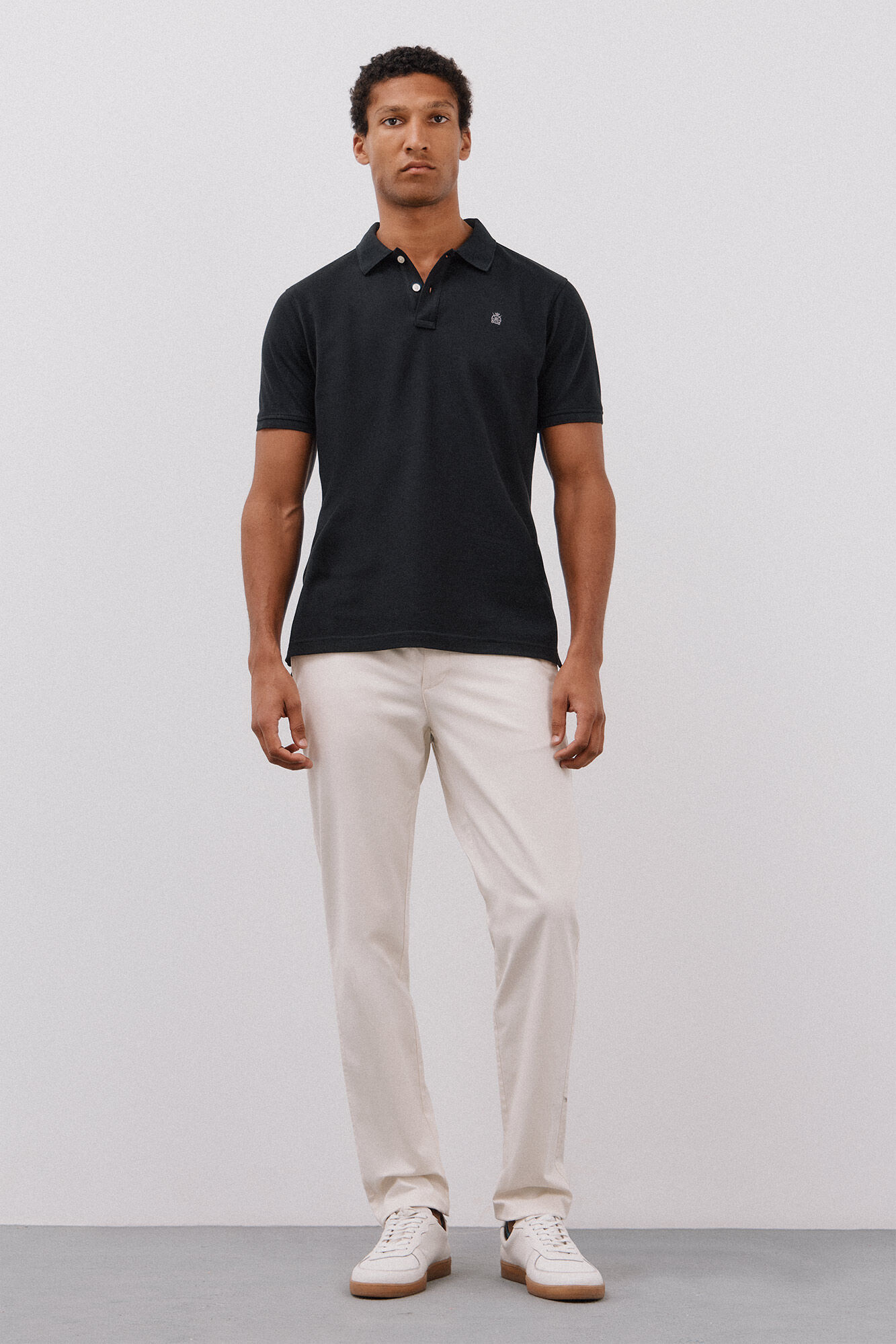 Cortefiel Polo b&aacute;sico slim Negro