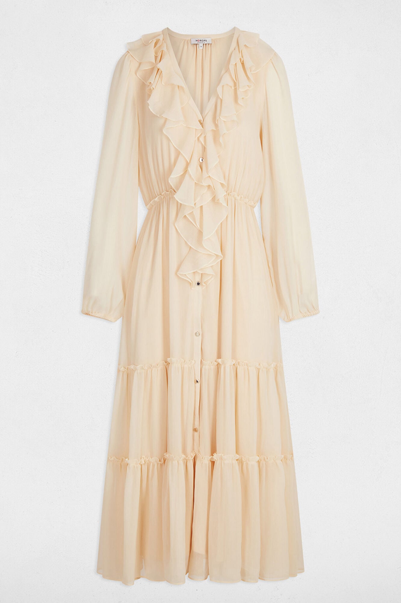 Morgan Vestido comprido fluido Tostado