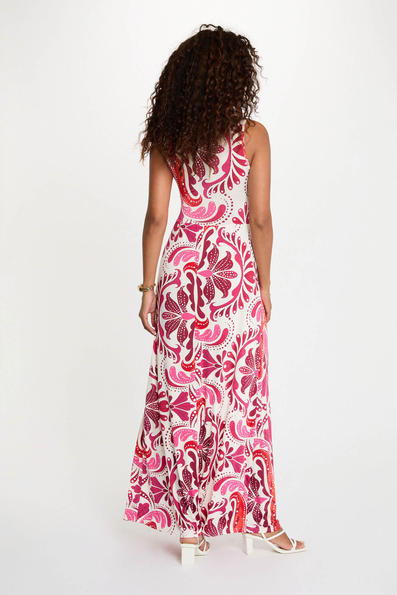 Morgan Vestido comprido gola cora&ccedil;&atilde;o Multicolorido