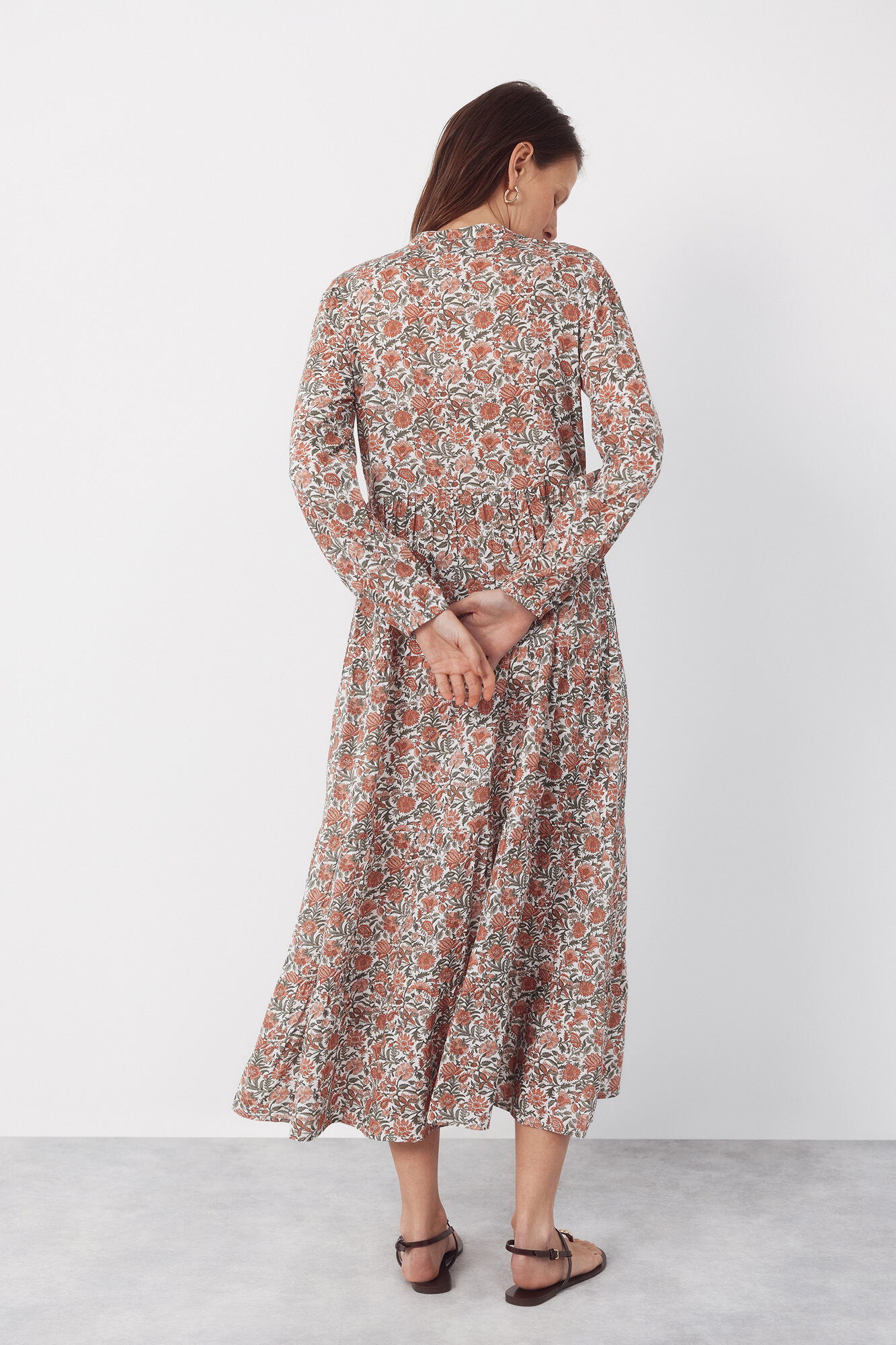 Cortefiel Fluid printed dress Printed white