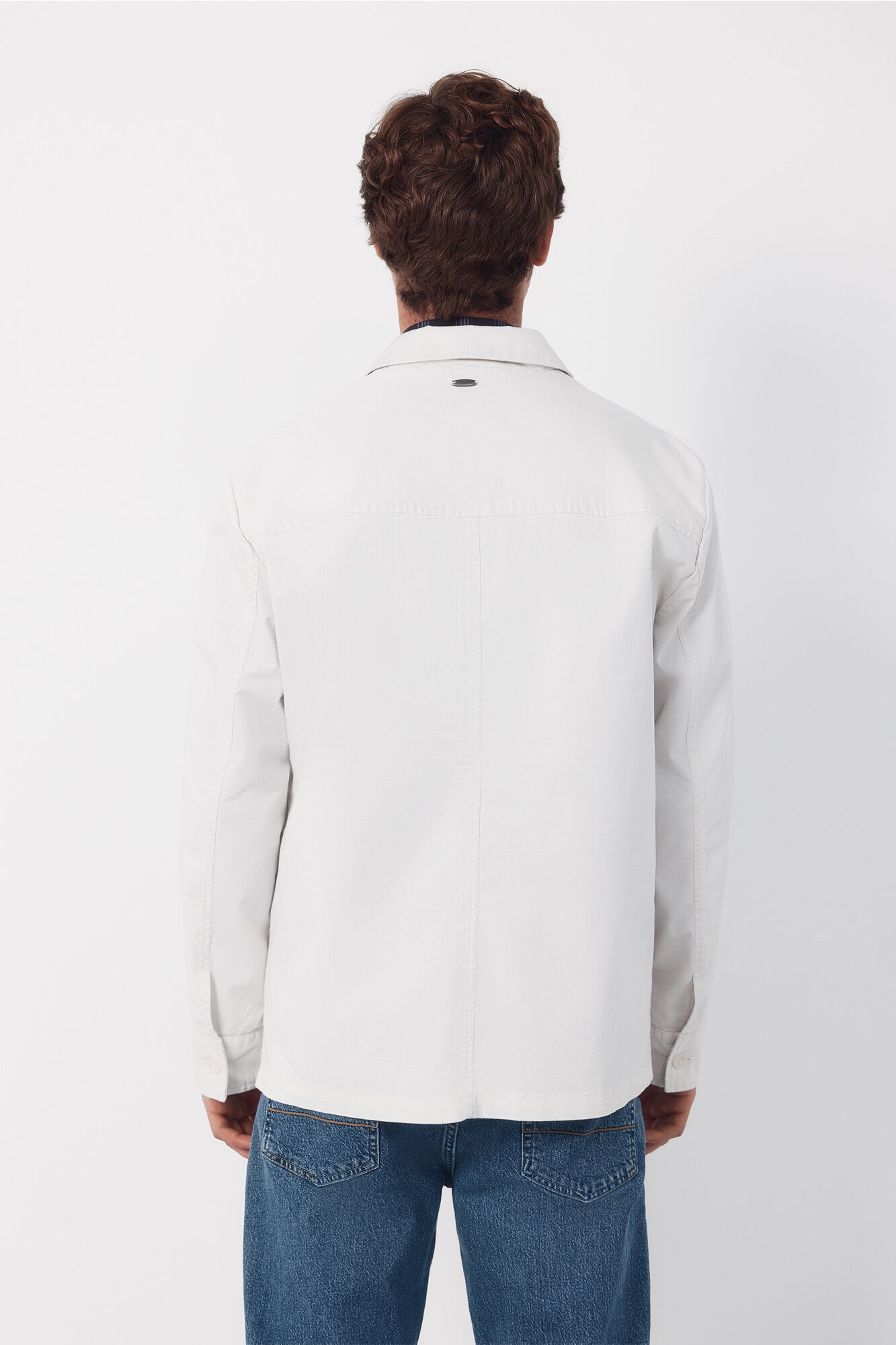 Cortefiel Safari jacket, linen blend Ivory