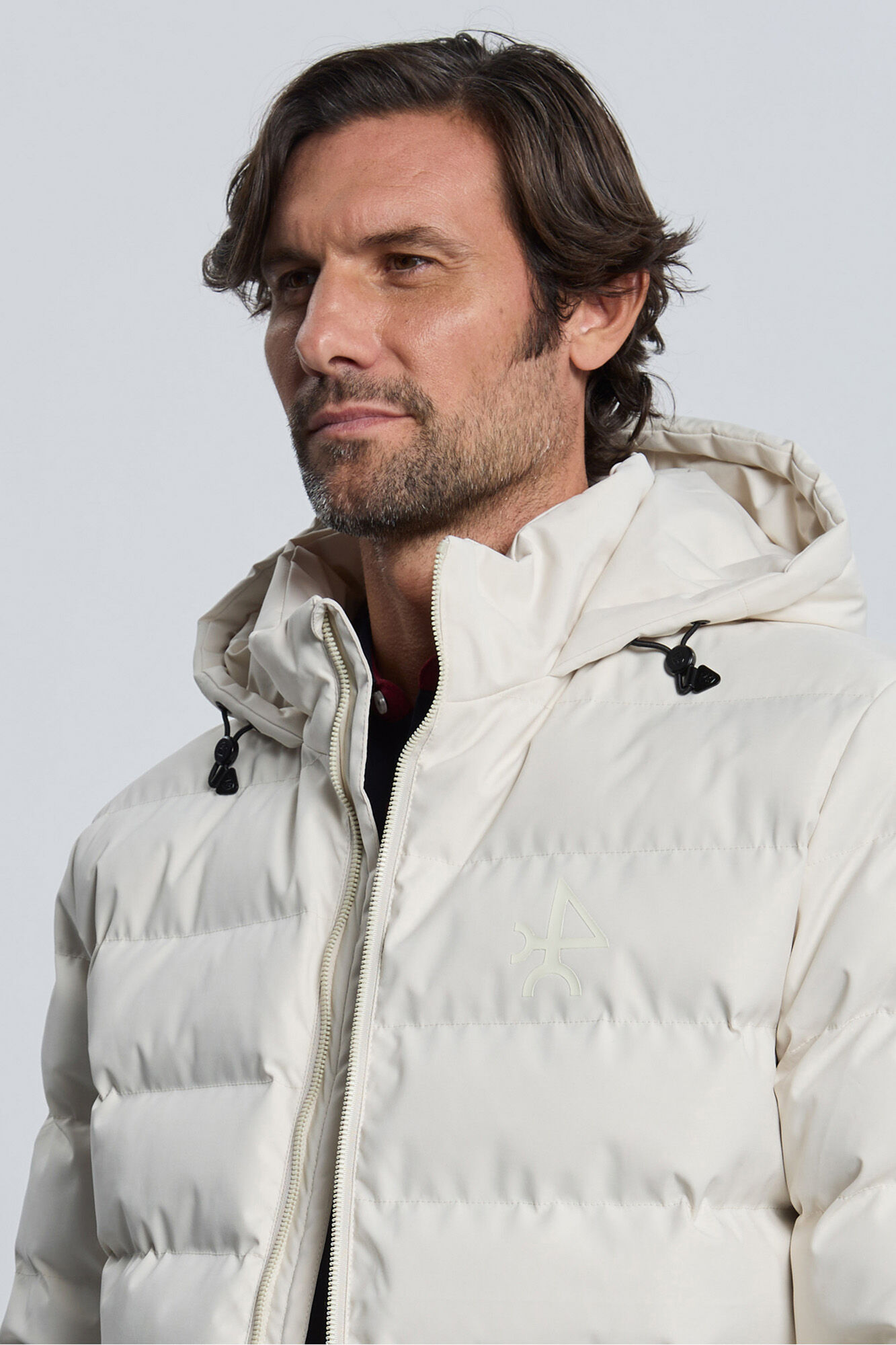 Valecuatro Casaco acolchoada com relevo off-white