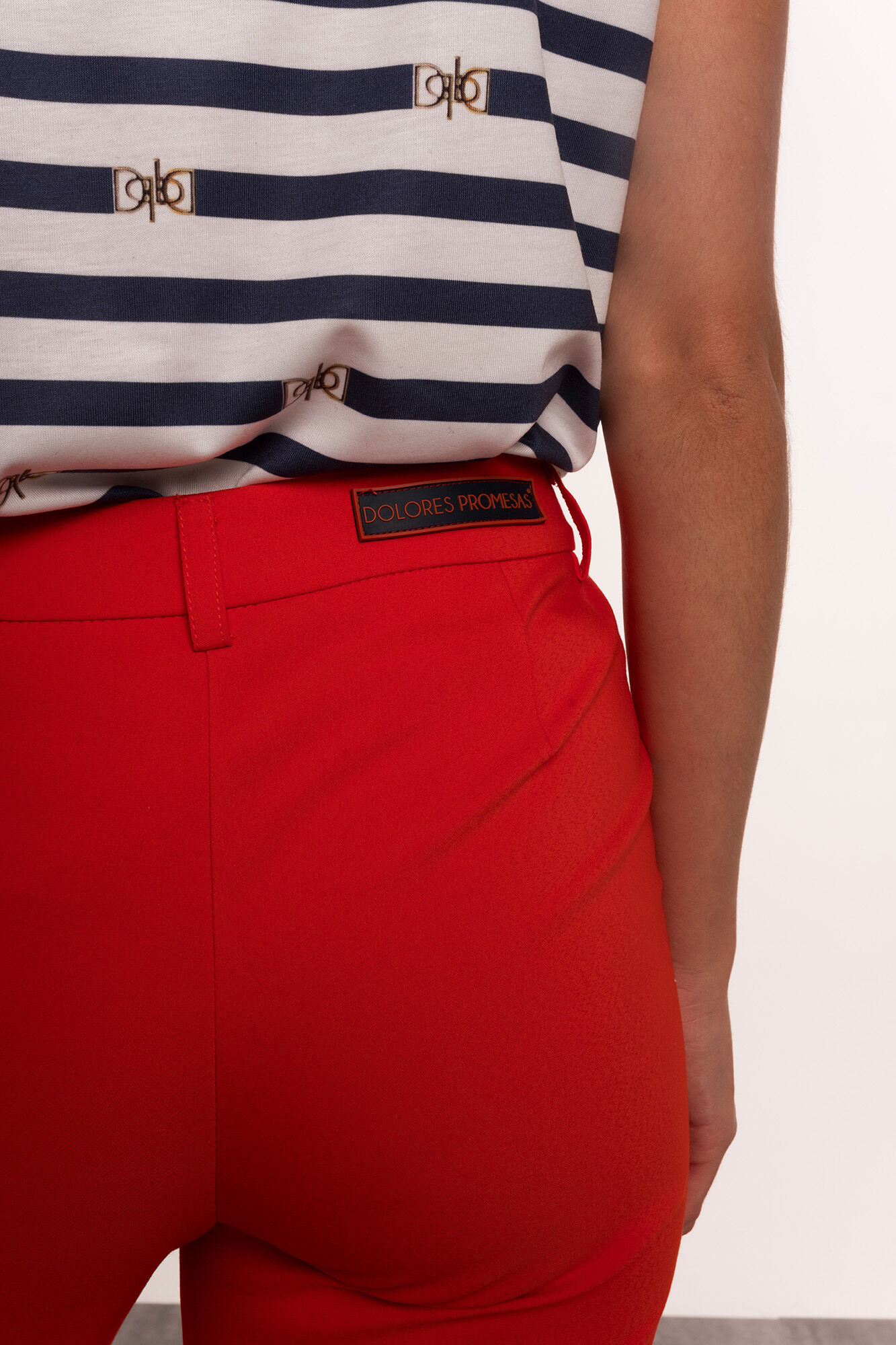 Dolores Promesas Camiseta rayas marineras con logo Azul