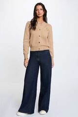 Morgan Jersey con cuello teddy Camel