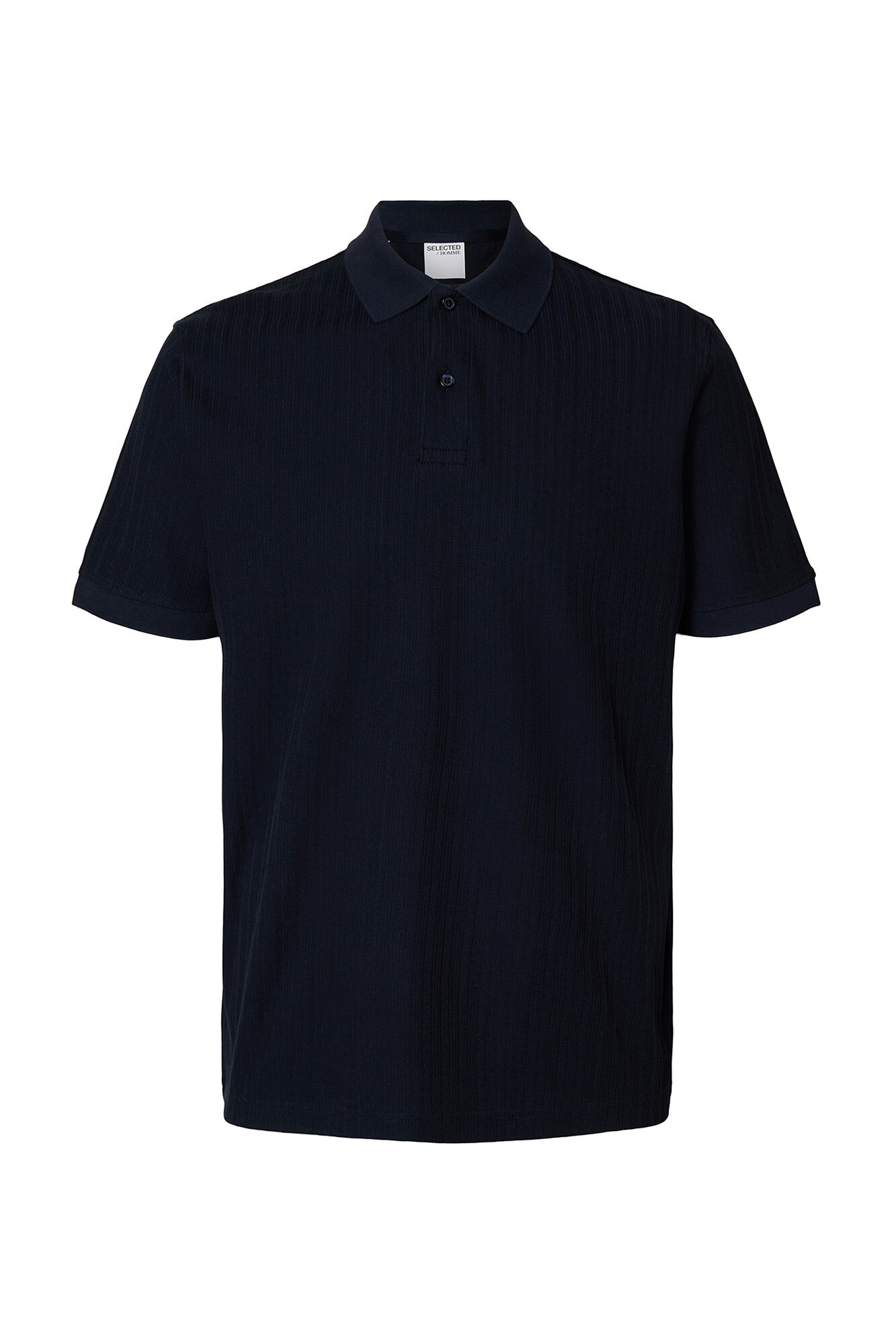 Selected Regular Fit Short Sleeve Rib Polo shirt  Navy