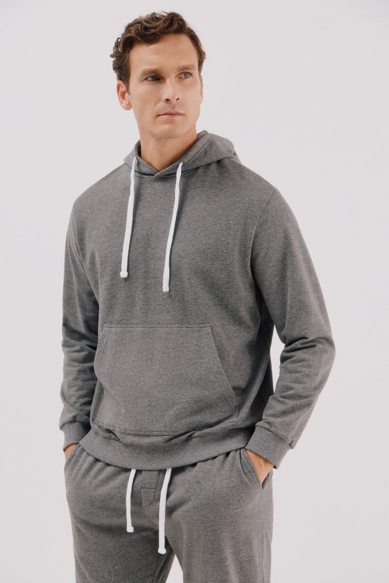 Cortefiel Set de pijama punto polar Gris oscuro