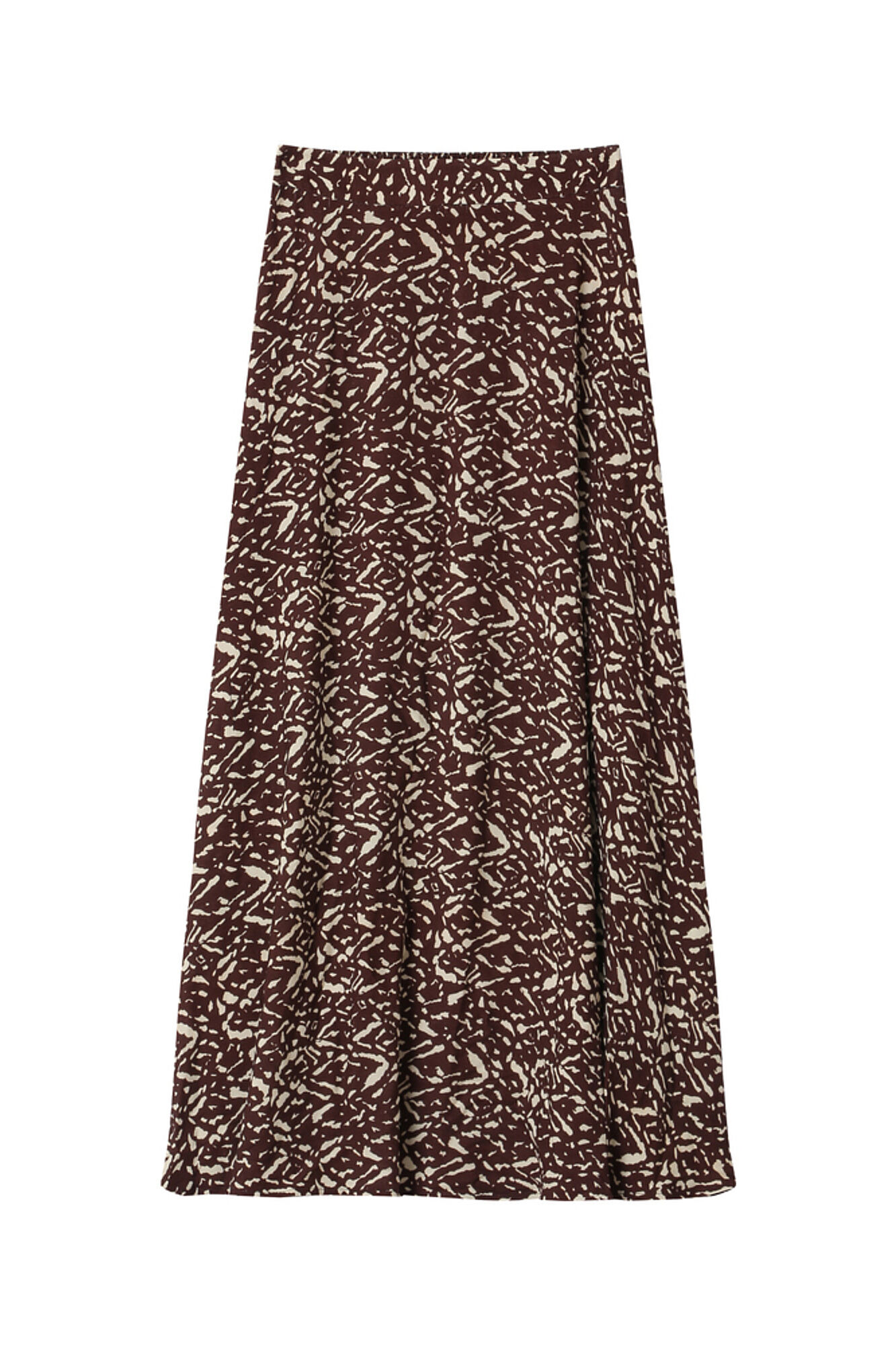 Grace & Mila Saia longa e esvoa&ccedil;ante estampada com motivo gr&aacute;fico Castanho