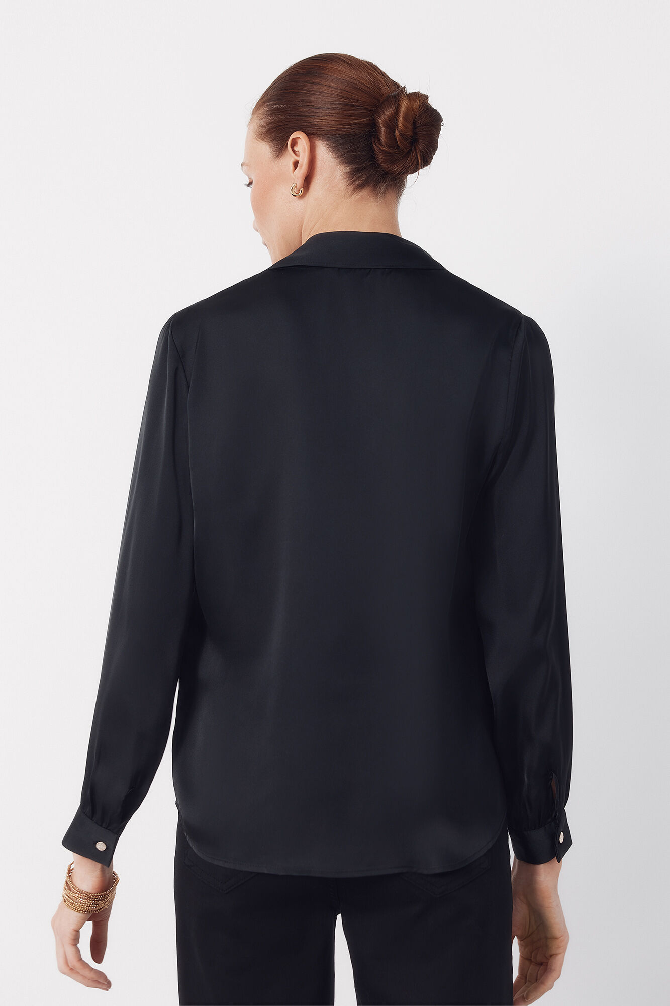 Cortefiel Blusa satinada lazada Negro