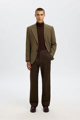 Selected Blazer de l&atilde; de corte regular Castanho