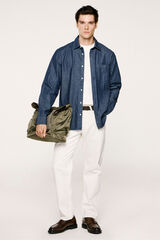 Selected Camisa vaquera ligera 100% algodón orgánico. Azul marino