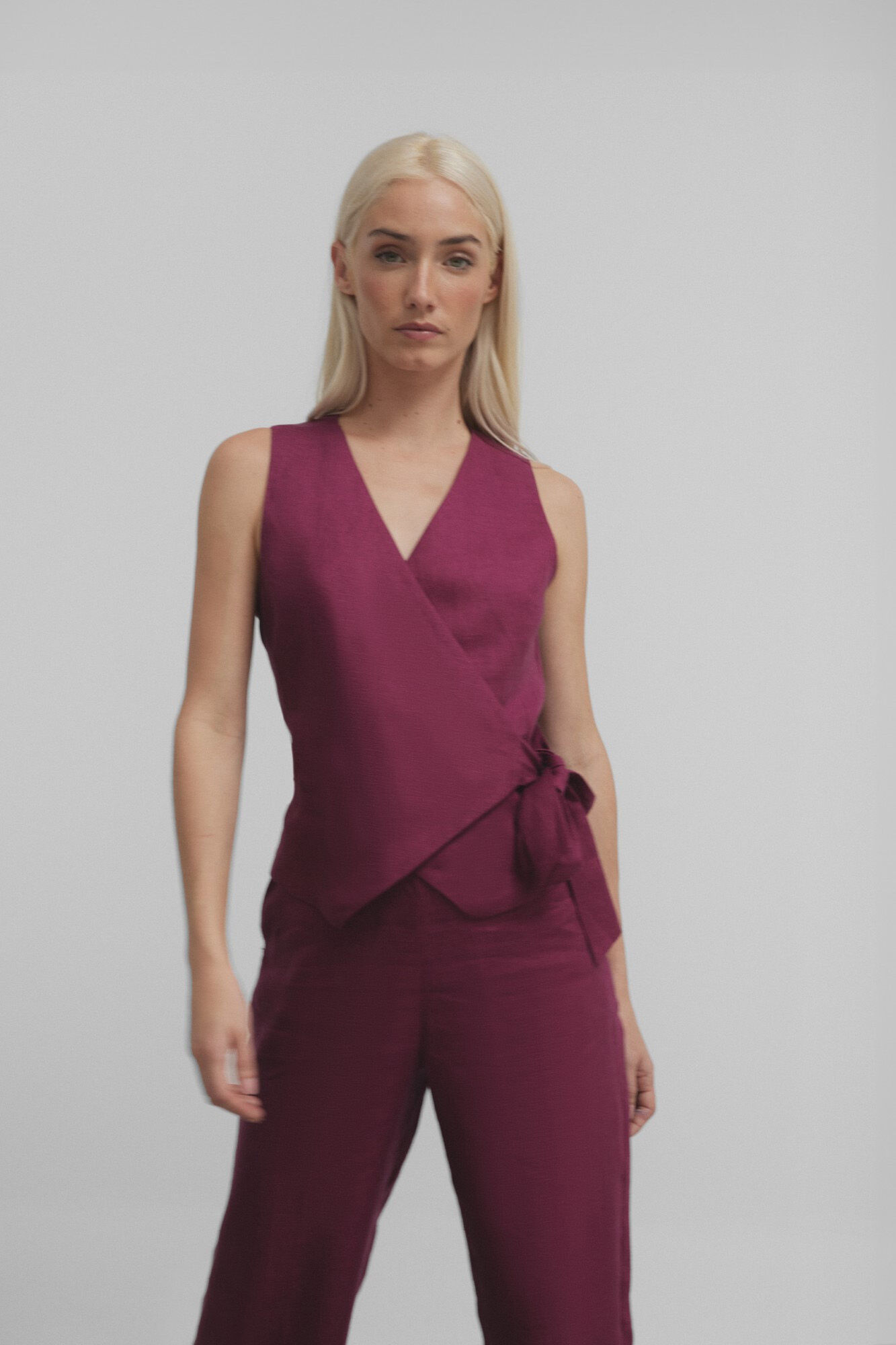 Silbon Chaleco lazada lino Vino