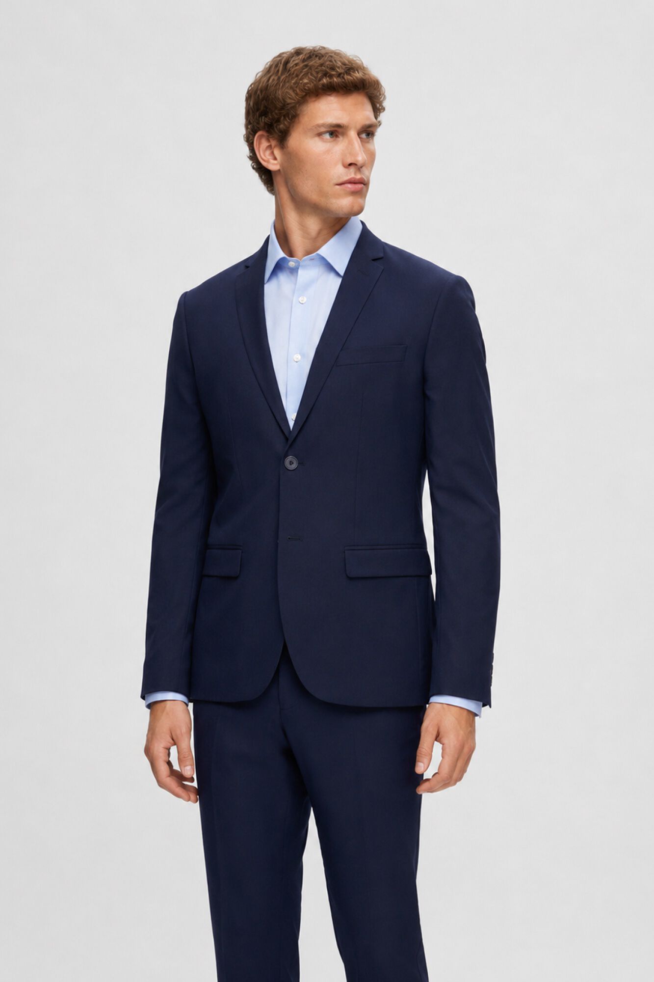 Selected Blazer de fato Slim Fit confecionado com materiais reciclados Azul