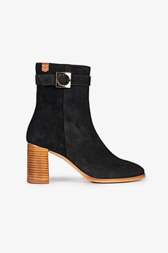 Cortefiel Elena ankle boots black split leather Black