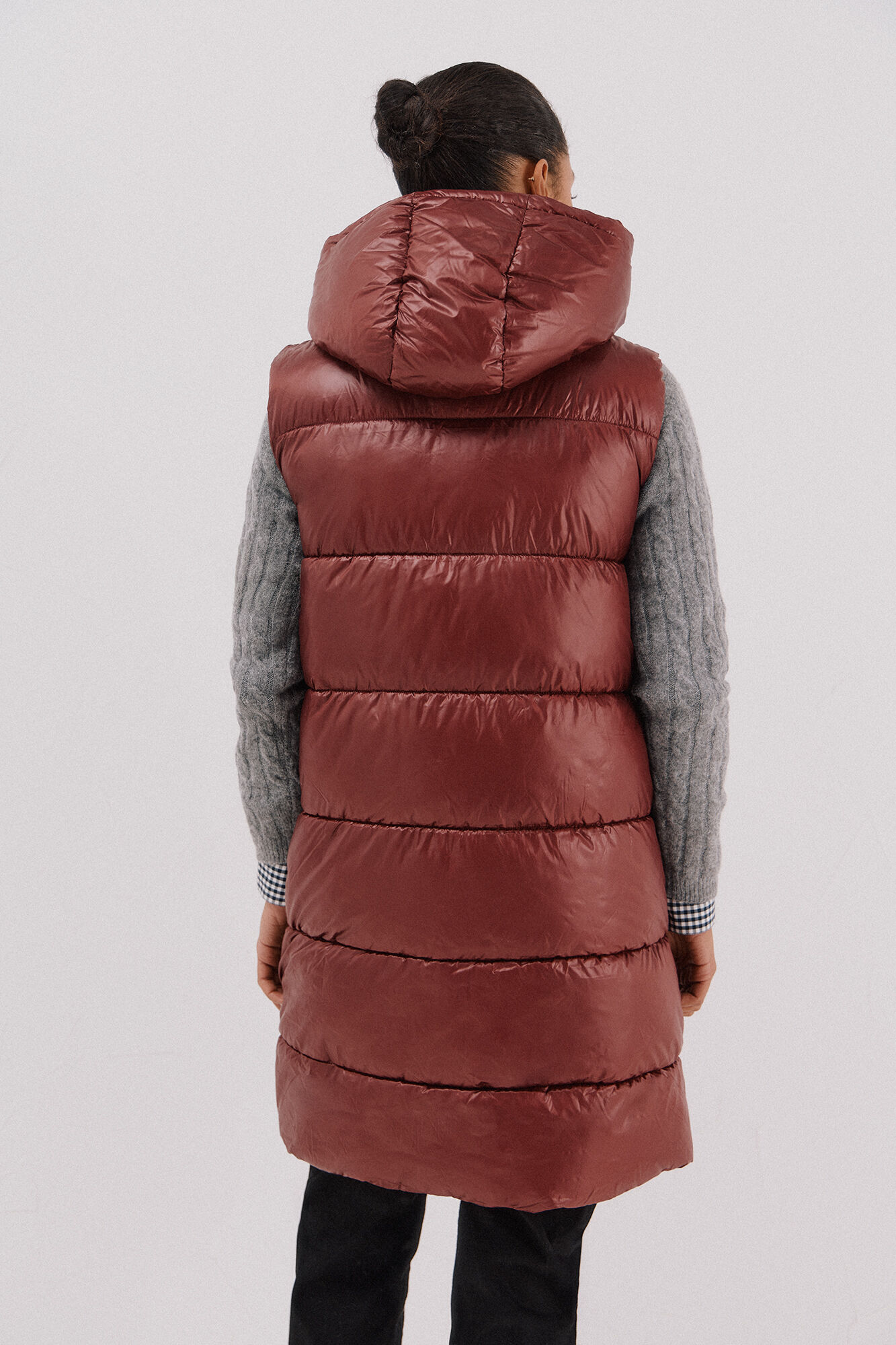 Cortefiel Long reversible gilet Maroon