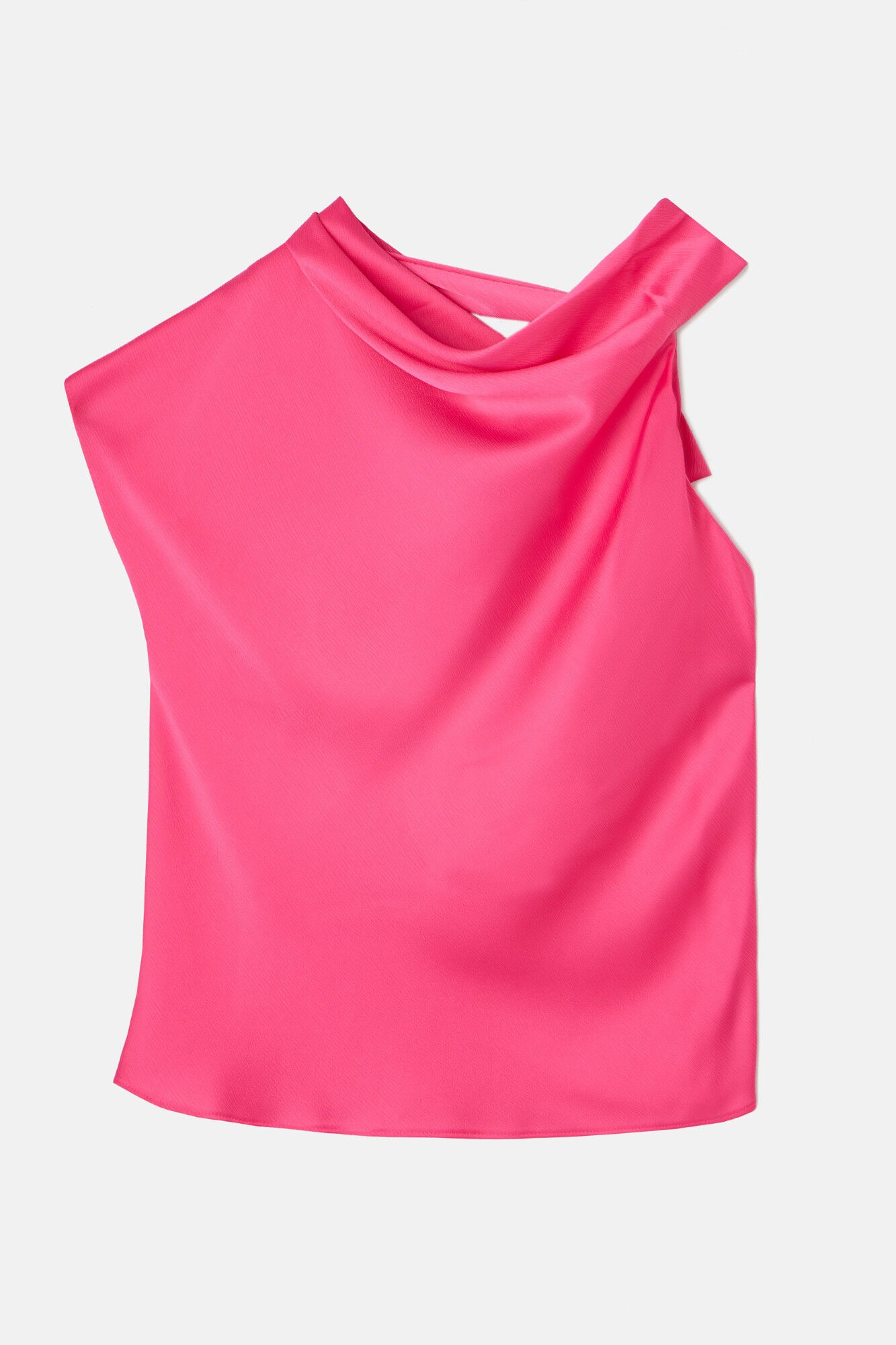 Silbon Top de cetim assim&eacute;trico Subiu