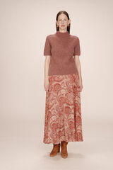 Grace & Mila Saia longa e esvoa&ccedil;ante estampada com motivo gr&aacute;fico Vermelho