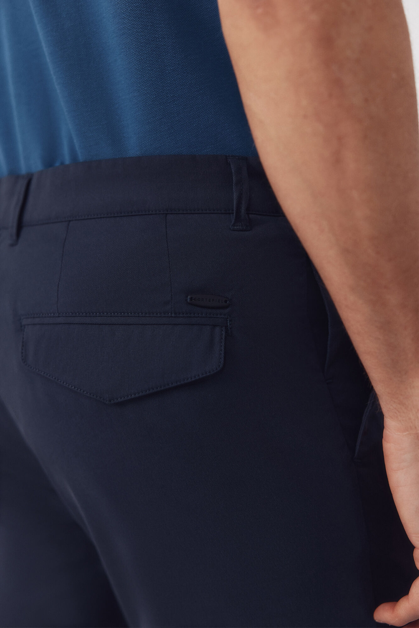 Cortefiel Slim fit technical chinos trousers Navy