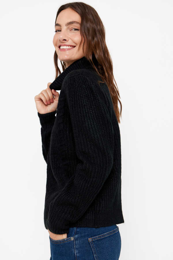 Cortefiel Combined knit jumper Black