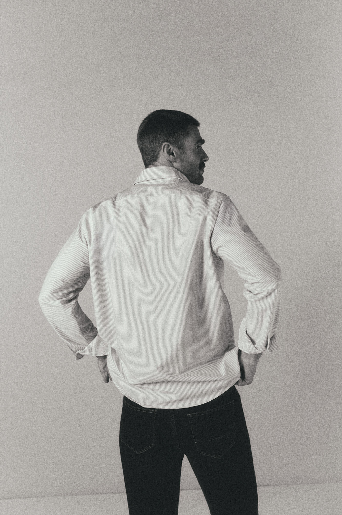 OOTO Oxford pinstriped long sleeve shirt Blue