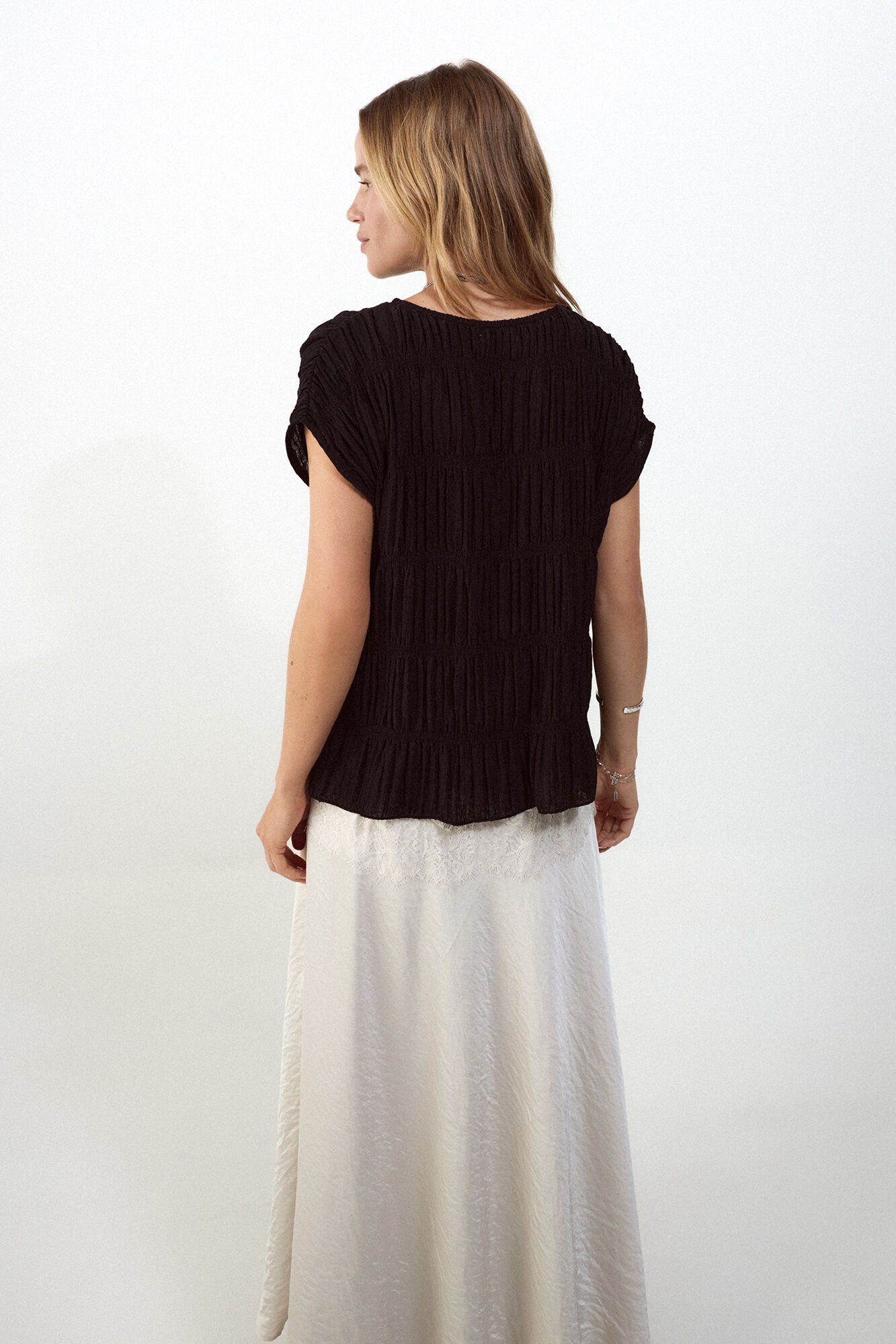 Slowlove Top vuelo Negro