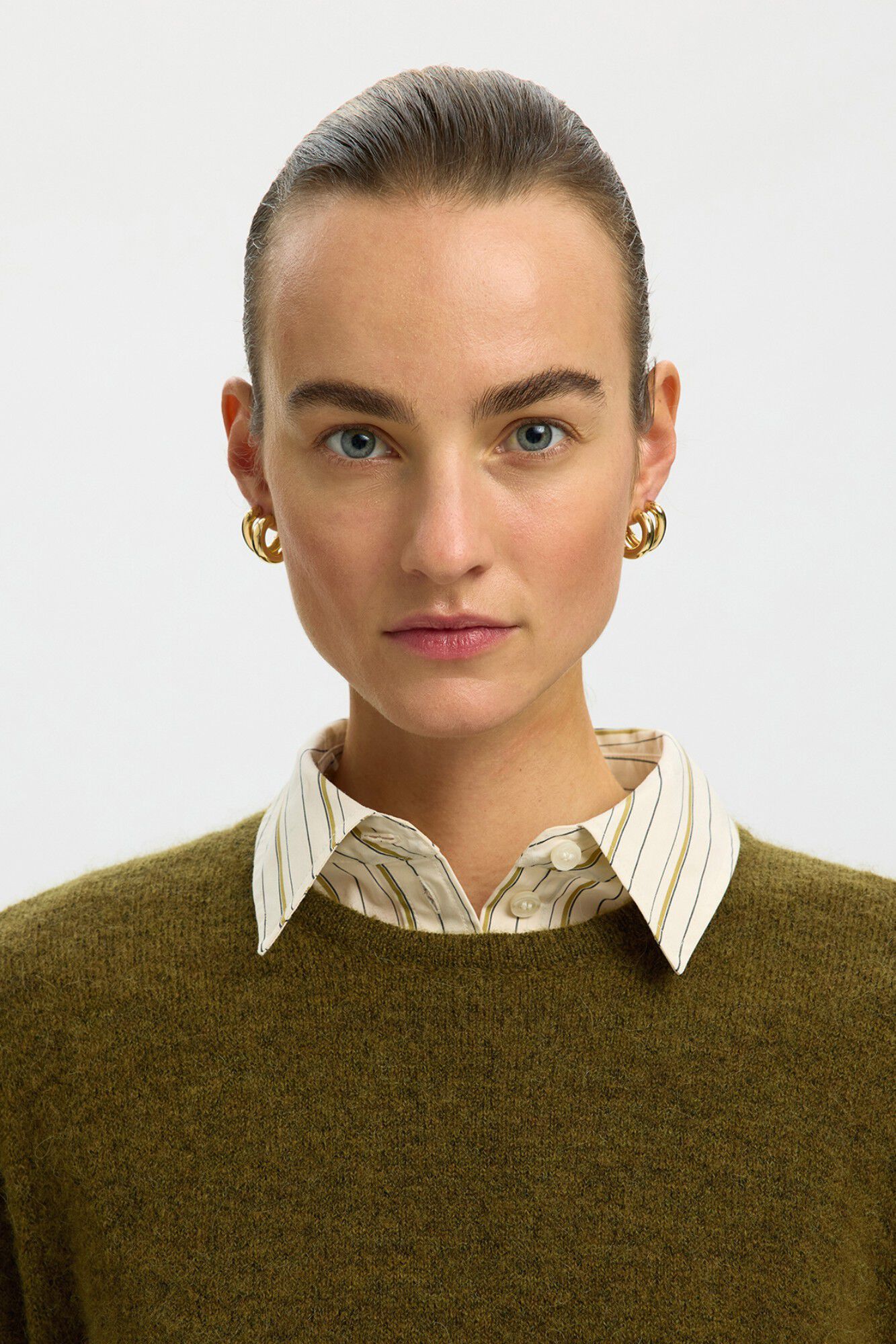Selected Wool and alpaca jumper Green