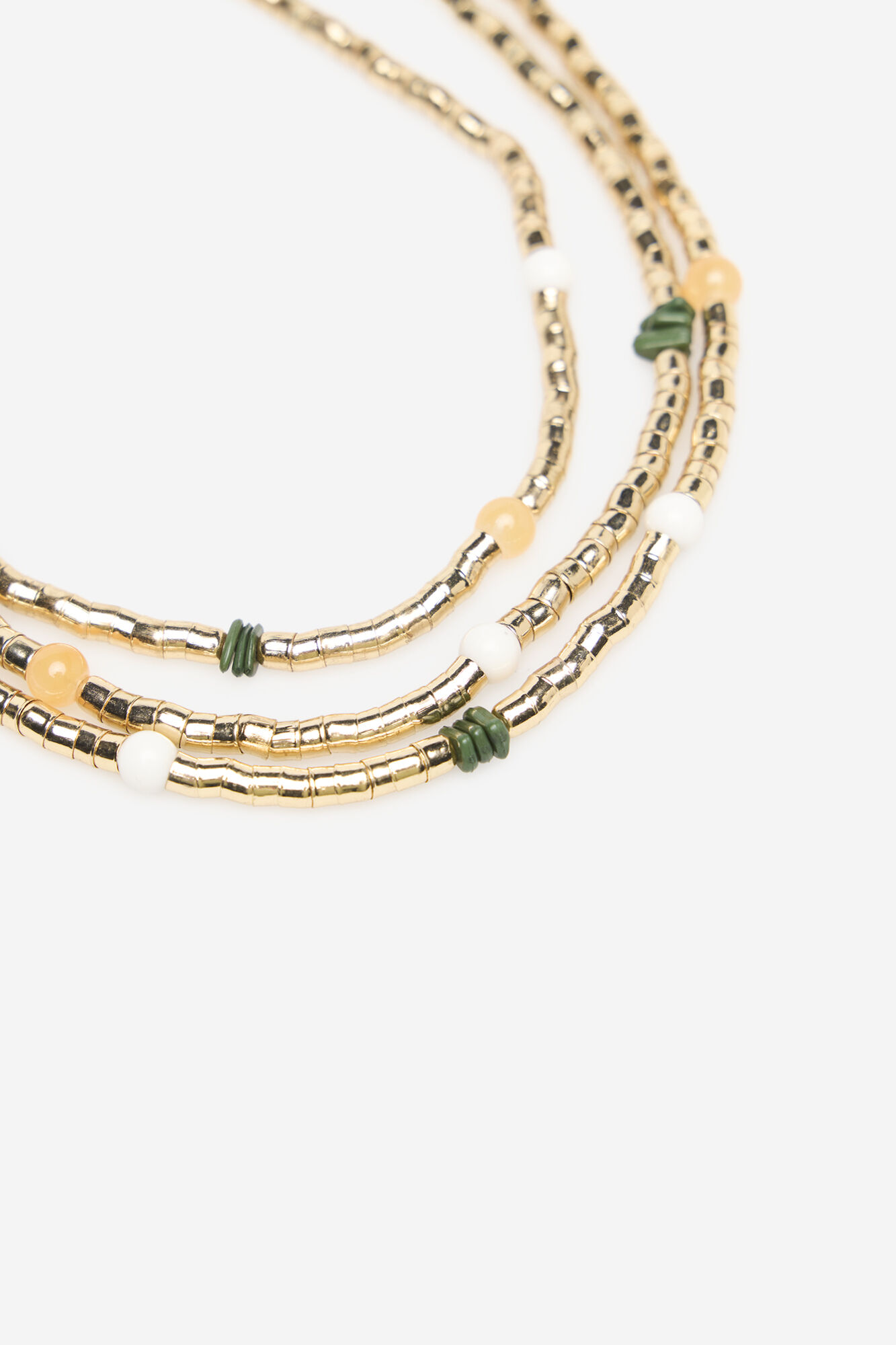 Cortefiel Triple stone necklace Yellow