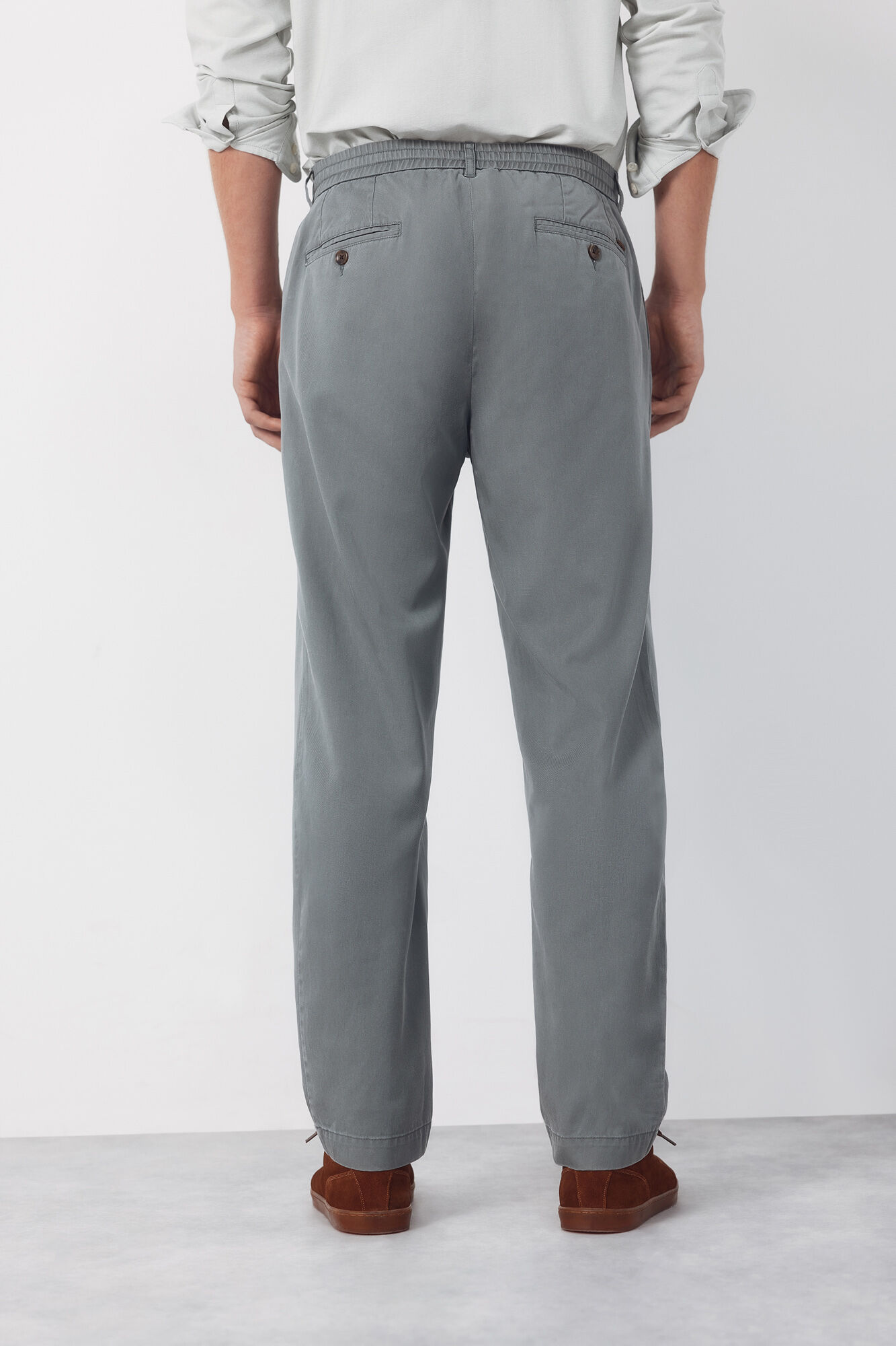 Cortefiel Tapered Tencel Cotton chinos Trousers Grey