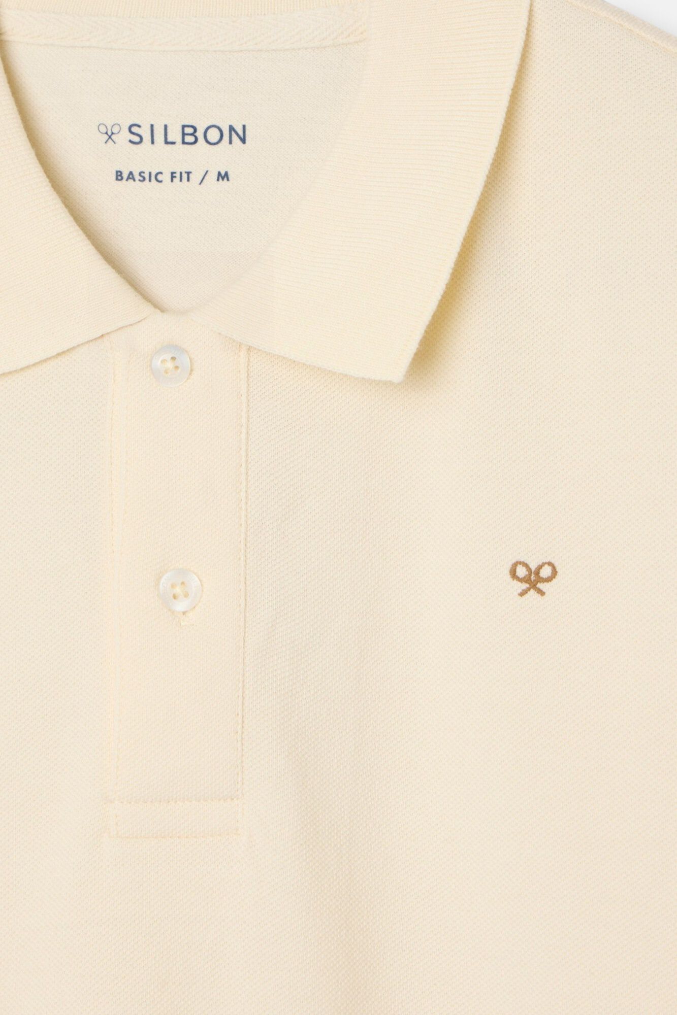 Silbon Classic plain polo shirt Ivory
