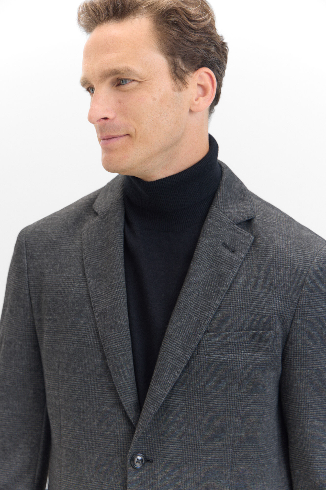 Cortefiel Americana de punto cuadros Gris oscuro