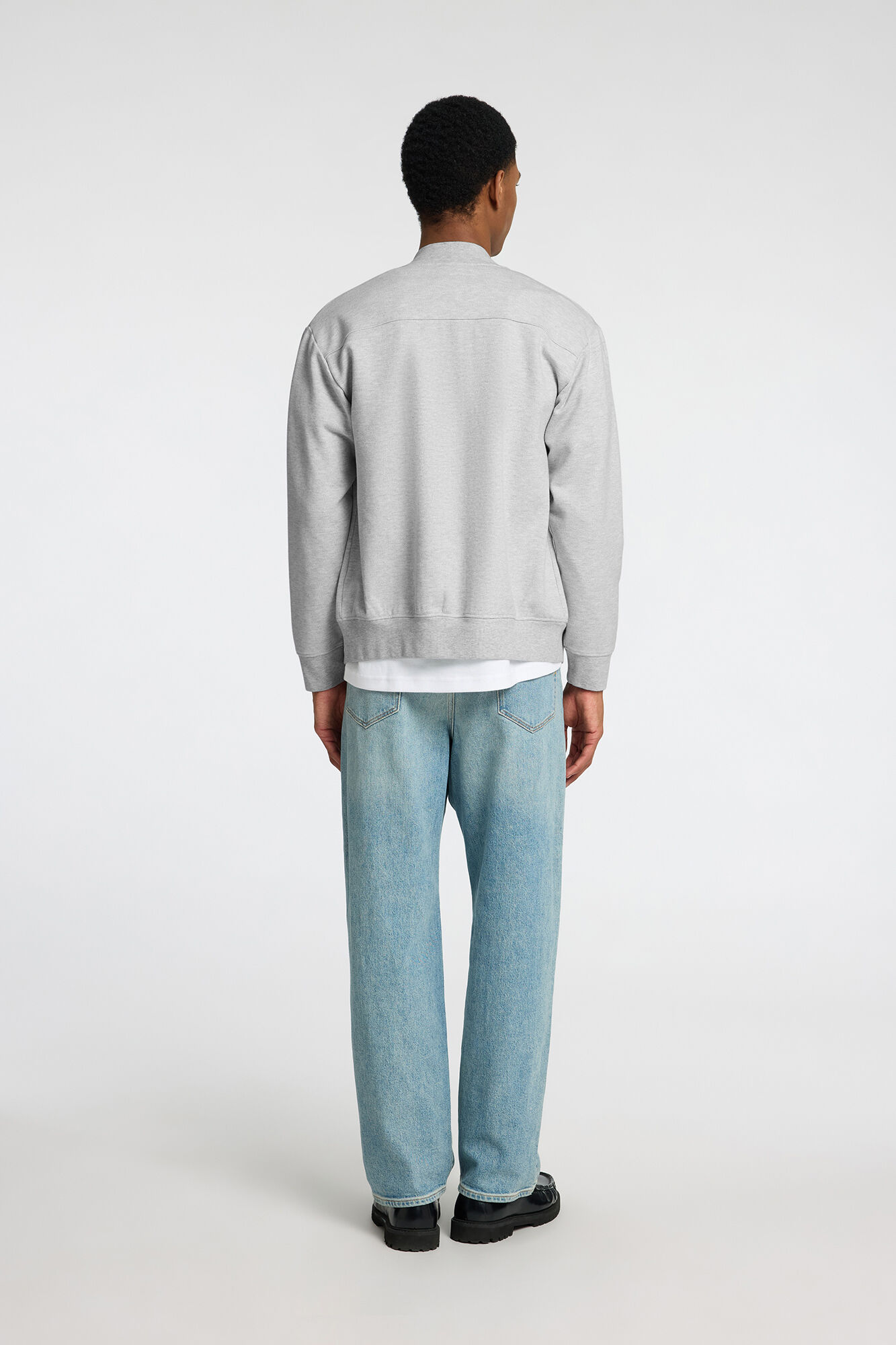 Selected Sweatshirt estilo bomber feito com algod&atilde;o org&acirc;nico Cinzento