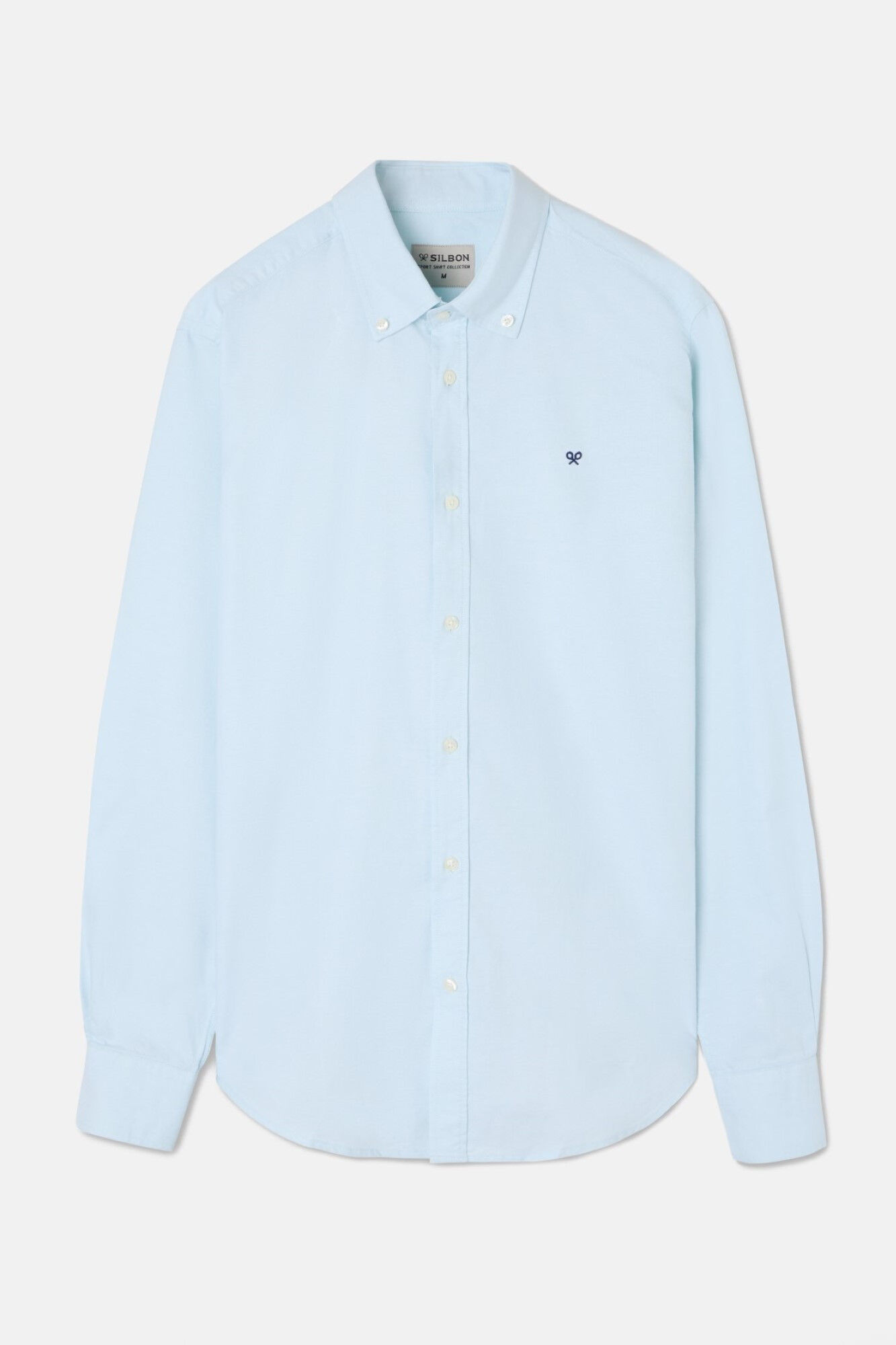 Silbon Plain Oxford Sport Shirt Blue