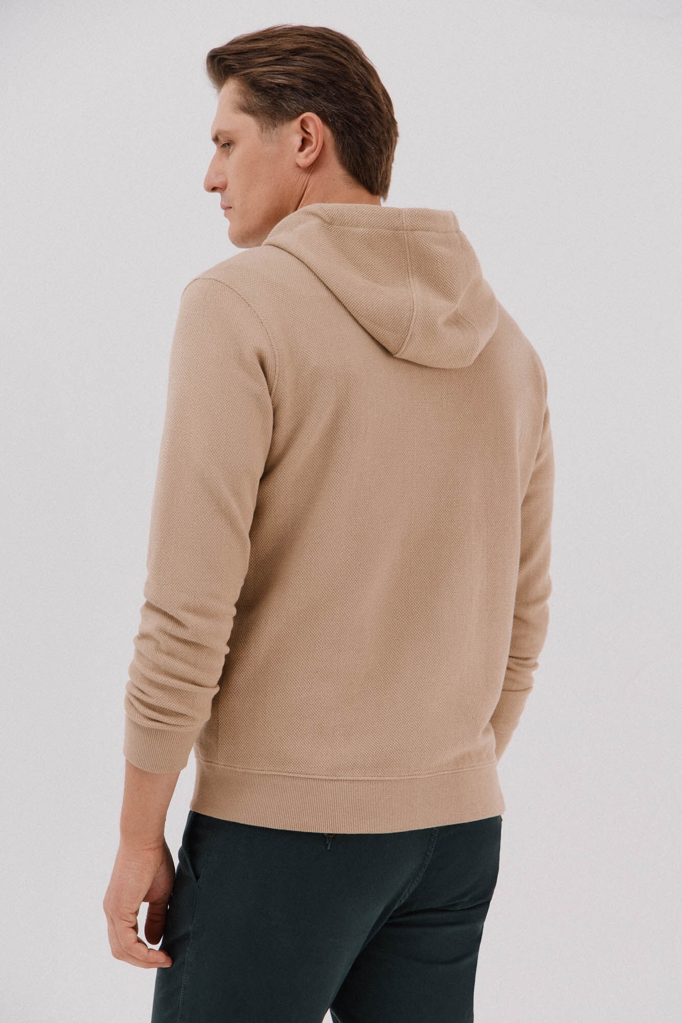 Cortefiel Hooded cardigan Beige