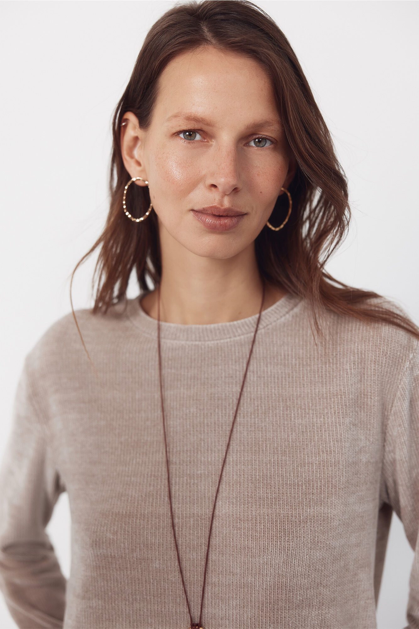 Cortefiel Chenille t-shirt Beige