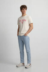 Silbon T-shirt de manga m&eacute;dia Ecru