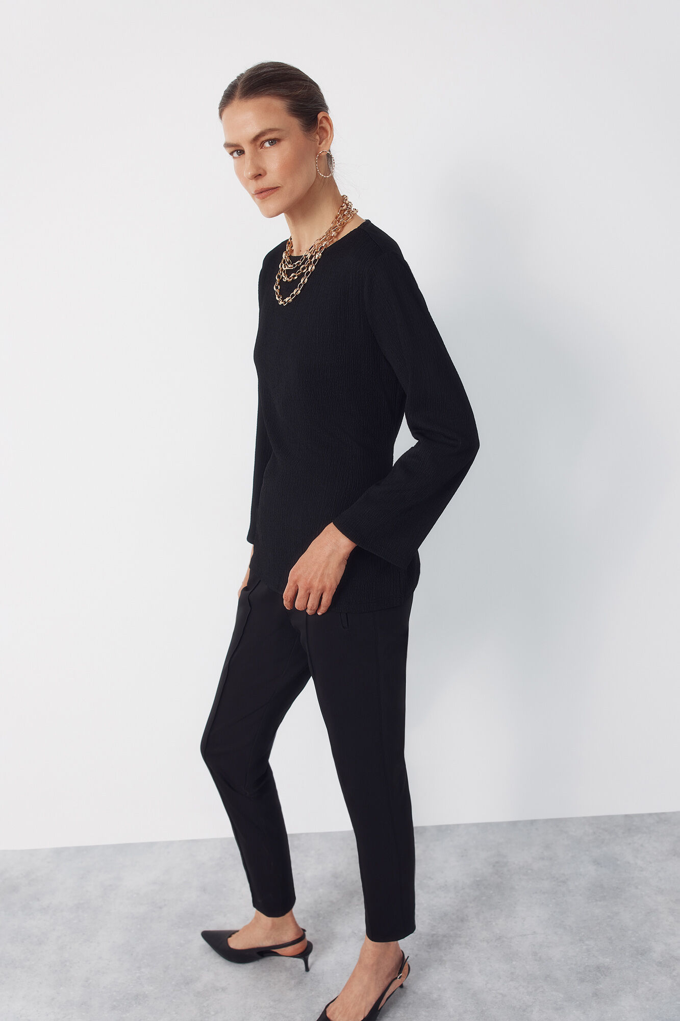 Cortefiel Front knot top Black