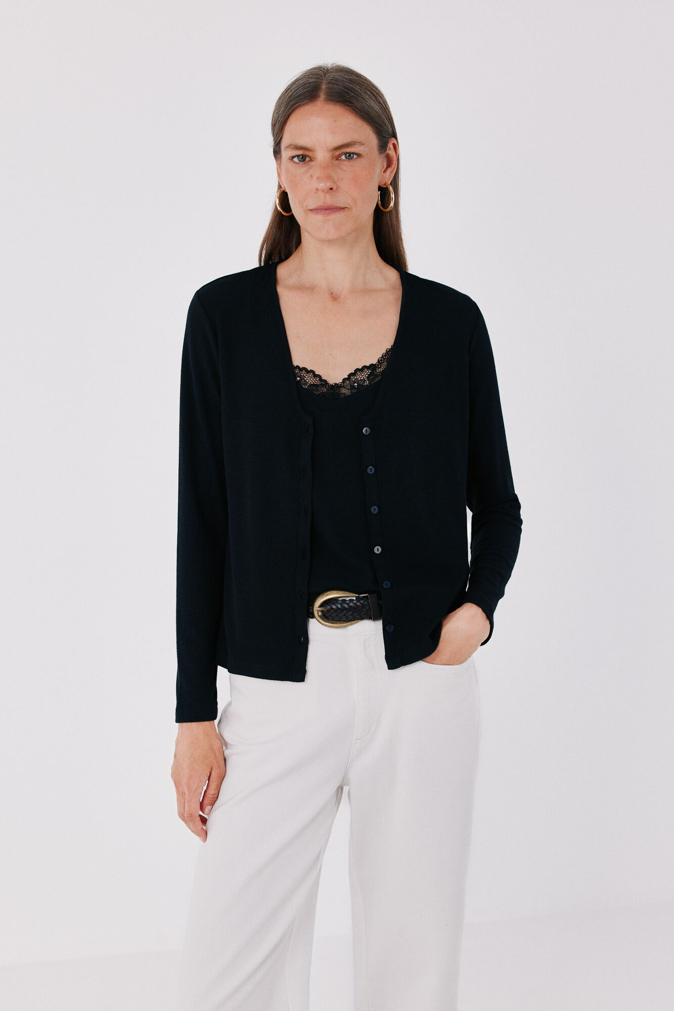 Cortefiel Lace detail double cardigan