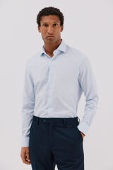 Cortefiel Easy-iron checked dress shirt Blue