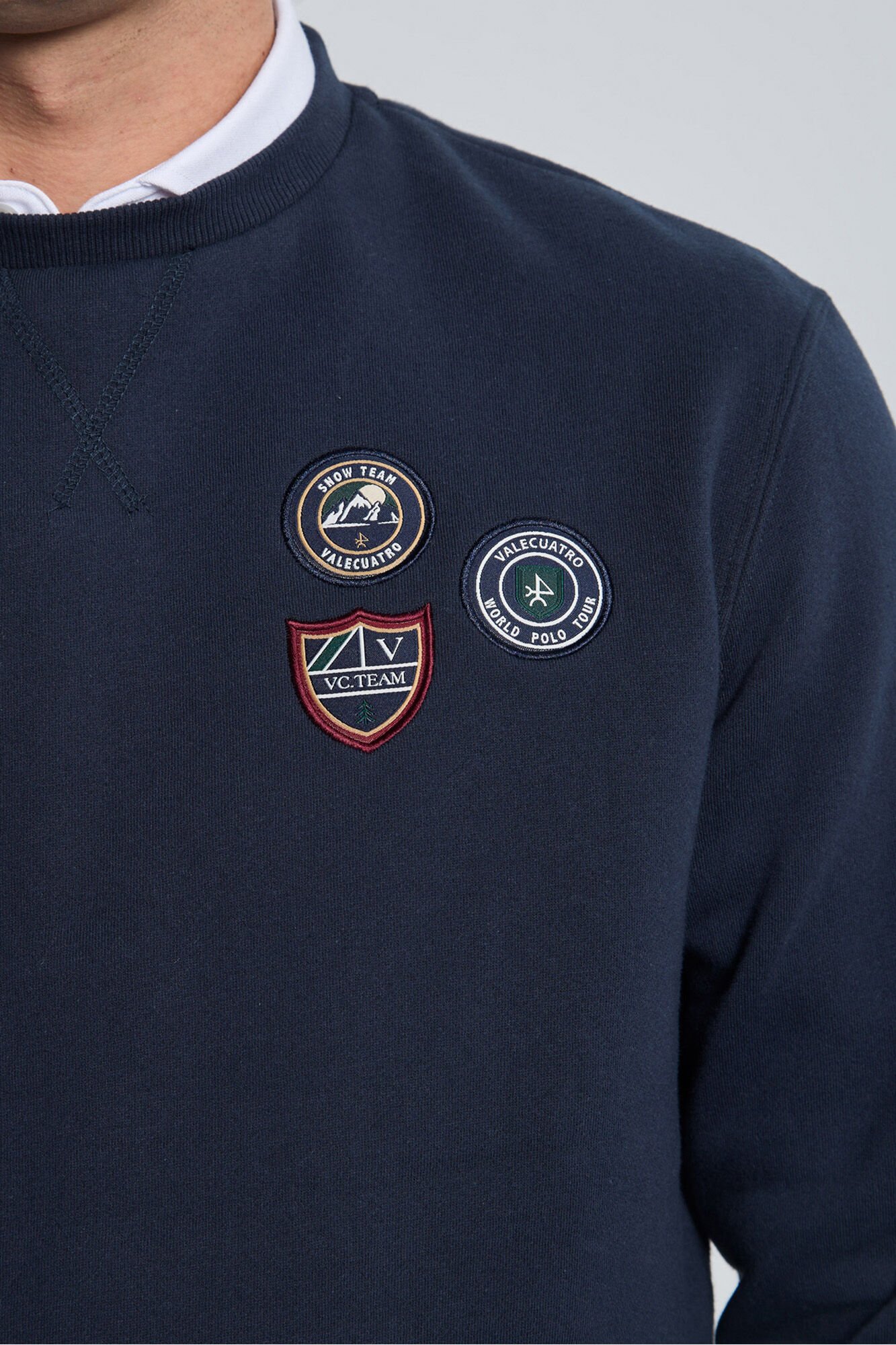 Valecuatro Sweatshirt azul marinho com 3 escudos Azul