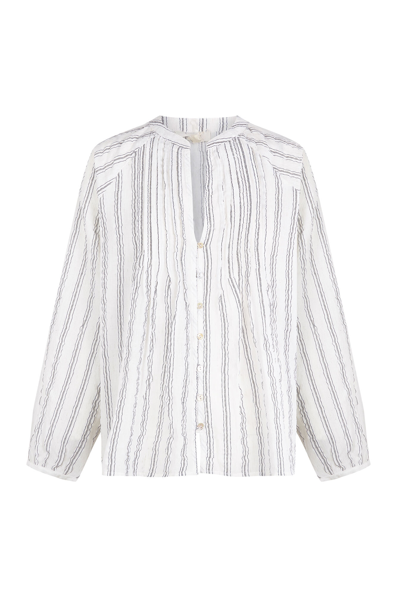 Slowlove Blusa raya tejida Estampado blanco