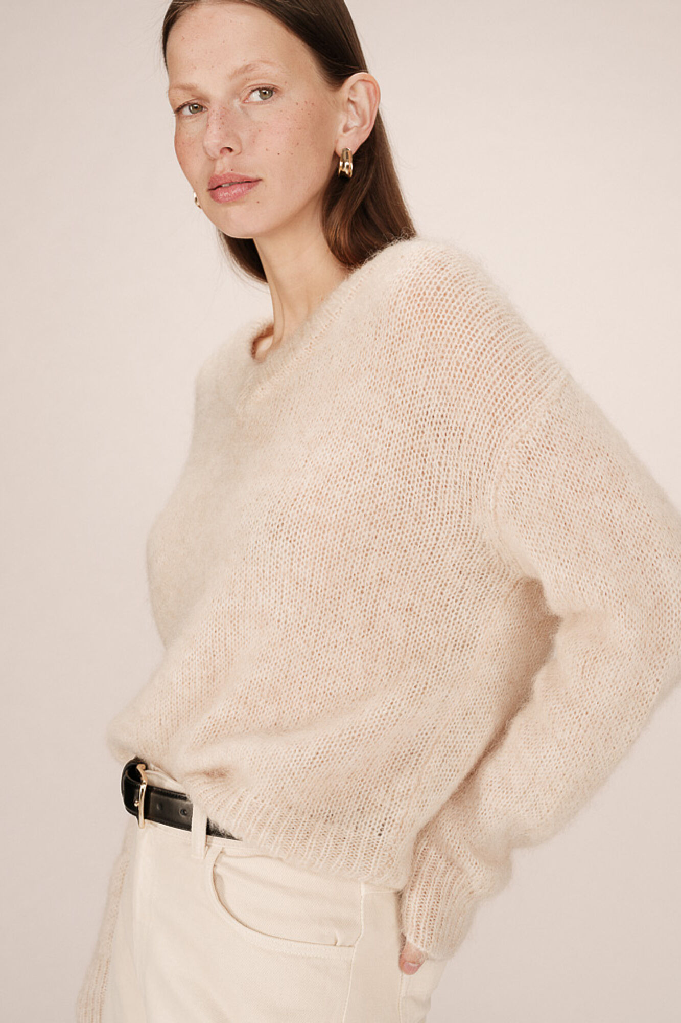 Grace & Mila Camisola b&aacute;sico com decote em V Tostado