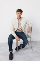 Cortefiel Combined fabric cardigan Beige